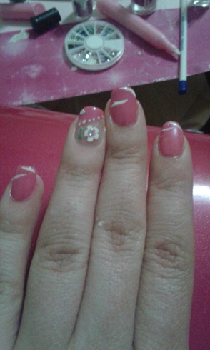 Pink nail art