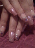 Pink and purple Acrylic nails 