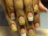 French White tips with Gold Beads