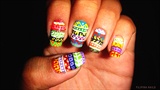 colorful tribal nails