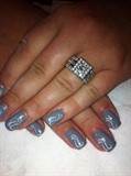 grey with white stamping