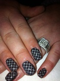 black with white stamping