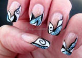 Tim Burton inspired abstract nails