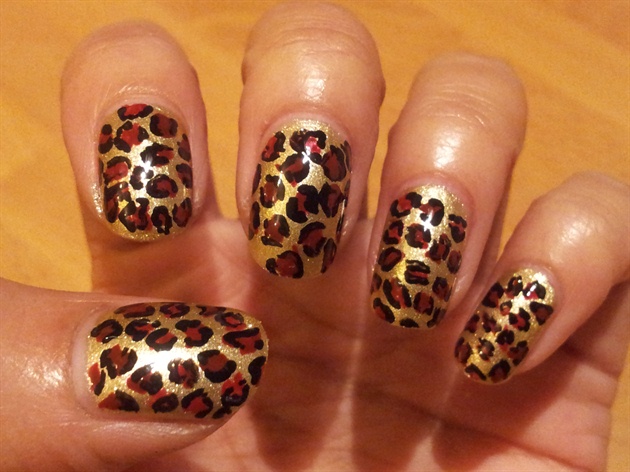 Red &amp; gold leopard print