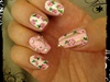 Vintage inspired floral cameo nails 