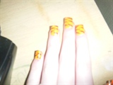 Tiger print nails.