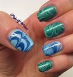 Watermarble blue and green