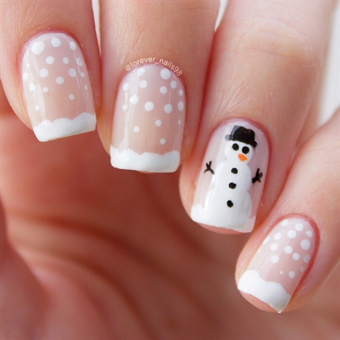 Snowman Nail Art