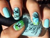 stamping nail art moyou blue birds