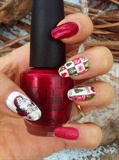 stamping nail art delaney No&#234;l 003 rouge