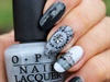 stamping nail art matins gris, moyou 