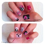 Black and pink glitter