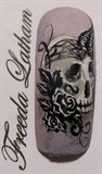 Tattoo inspired Sugar Skull nail