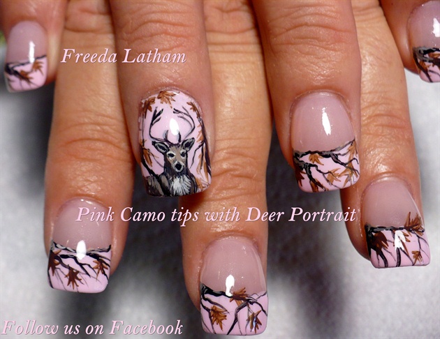 Pink Camo tips with Deer Portrait