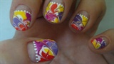 Colorful abstract nail art design 