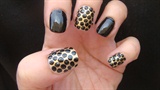 Black dots nail art design