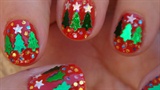 Christmas tree nail art design