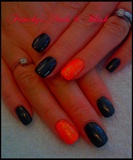 Shellac Black with Orange Glitter