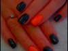 Shellac Black with Orange Glitter