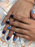Blue Crisscross Nail Design By Anthony 