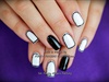 Black and White Shellac elegant nails