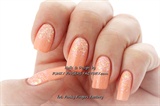Peach Glitter Ombre nails