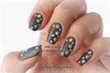 Grey Spotty nails