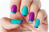Purple and Teal Gelish French Manicure