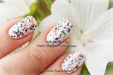 White and Multi Glitter nails