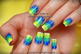 Gelish Neon Abstract Summer nails 