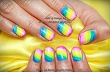 Gelish Summer Rainbow nails 