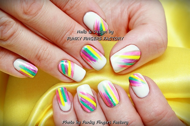 Gelish Abstract Rainbow nails 