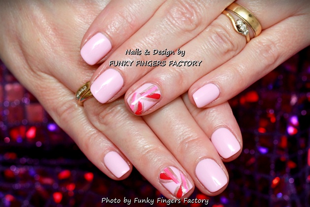 Gelish Pink Abstract nails 