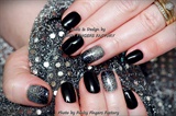 Gelish Black and Silver Glitter Ombre
