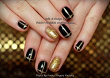 Gelish Black and Rich Gold nails