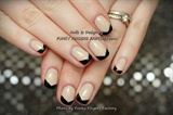 Black and Nude Gelish nails 