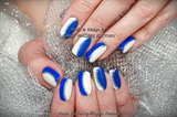 Gelish Blue White Silver nails