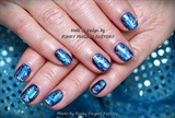 Gelish Blue Ice Winter nails 