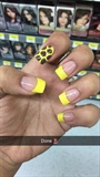Giraffe Nails W/ Yellow Tips 