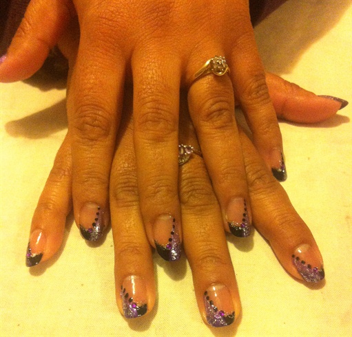 natural nail purple and black