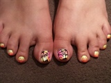 My toes! Neon daisys.