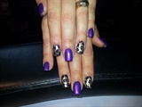 purle glitter on gold leopard