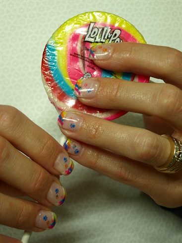 Lollipop nails, with paw prints