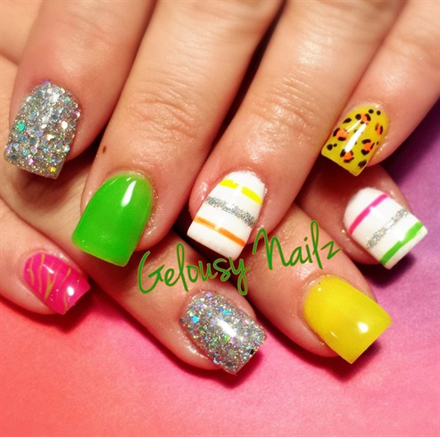 Neon Spring Nails