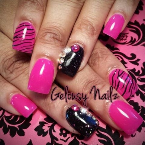 Pink Bling Zebra Design