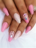 Pink glitter Nails 