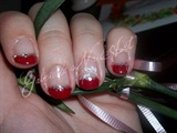 Red &amp; Silver French Nail Art