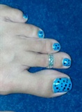 Blue w/black Polka Dots Toes