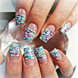 Colorful And Glittery Nails
