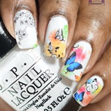 Lady Queen Butterfly Print Water Decals